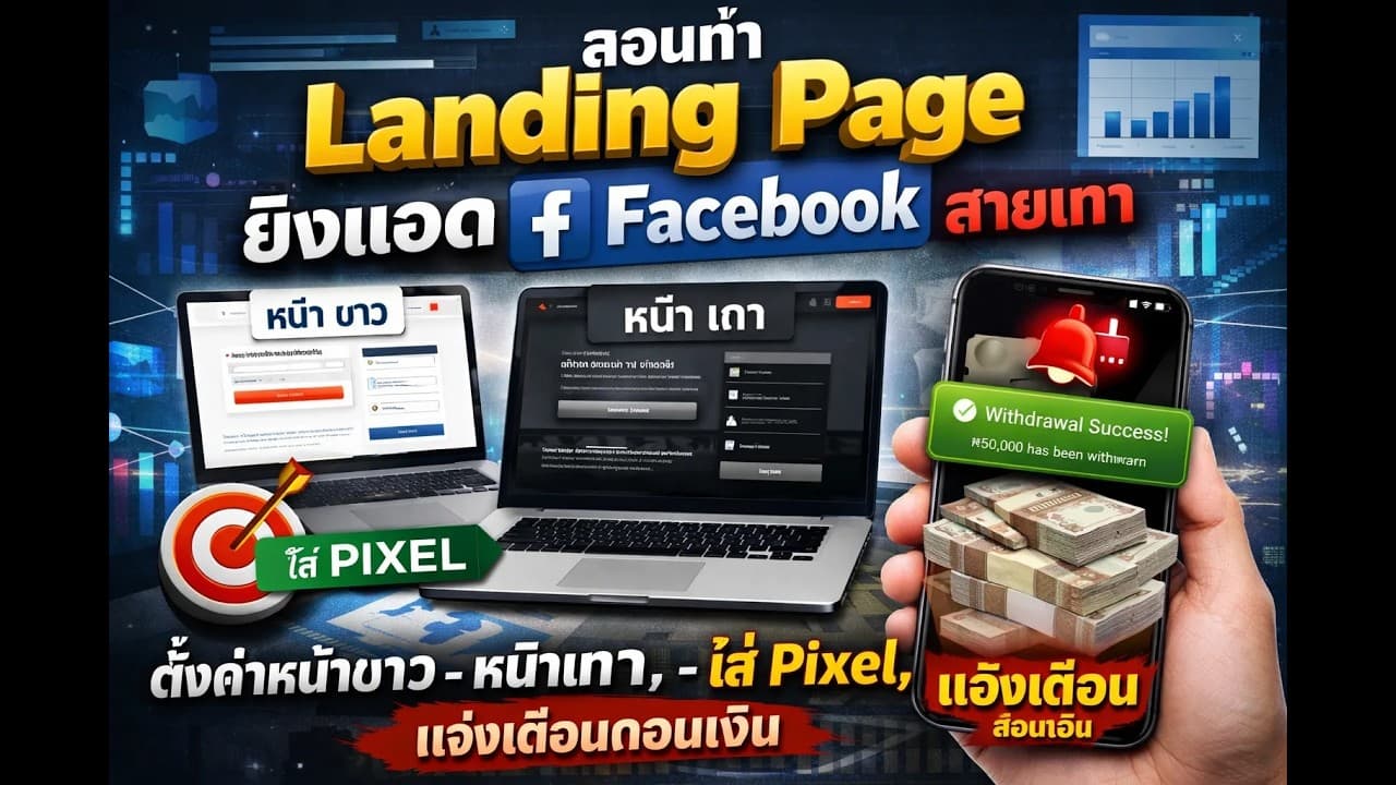 สอนสร้าง Landing Page ยิงแอด Facebook สายเทา แบบละเอียดทุกขั้นตอน | ตั้งค่าหน้าขาว-หน้าเทา SEO Pixel ครบ